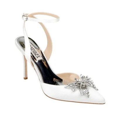Badgley Mischka Mujer Kalista Tacón de Aguja EE. UU. 8M UE 38.5 Blanco Satinado Nuevo en Caja Foto 1 de 4
