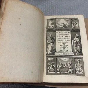 ANTICA BIBBIA BIBLIA SACRA VULGATAE EDITIONIS SIXTI V-ANNO 1765 - Foto 1 di 22