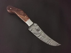 9" CUSTOM HAND MADE DAMASCUS STEEL SKINNER KNIFE ROSEWOOD HANDLE W/SHEATH 4976 - Picture 1 of 7
