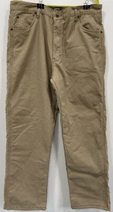 Smith's Workwear Men's Fleece Lined Pants Relaxed 5 Pocket Black 38x32 Beige - Picture 1 of 10