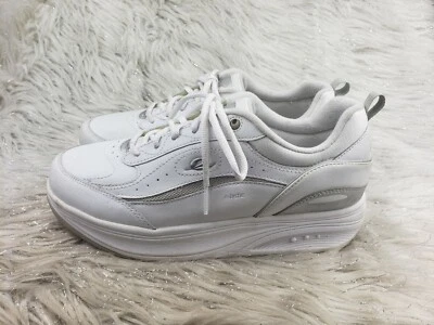 EASY SPIRIT 'Girlpowers' White Leather Sneakers Size 9.5 / 42 - Изображение 1 из 4