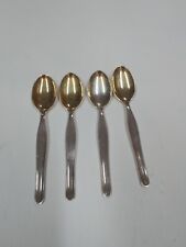 Vintage Modernist Finland Hopeakeskus Coffee Tea Spoons Set Four Gold Wash