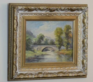 ORIGINAL BERTHA DUKE HATTON INDIANA ARTIST OIL PAINTING LANDSCAPE OOC - Bild 1 von 12