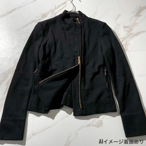 Giacca Gucci Riders Tom Ford lana taglia 38 doppia zip biker blouson nero donna