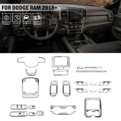 Interior Decoration Cover Trim Accessories For Dodge Ram 1500 2019 2020 Chrome Foto 1 de 4