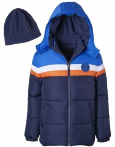 Ixtreme Big Boys Navy Color Puffer Jacket with Fleece Hat Set, 2 Piece, 5/6 - Picture 1 of 1