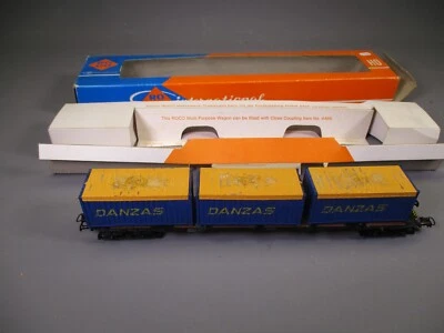 LQ1041 ROCO 4363 Train Ho 1/87 1:87 Wagon plat transport containers Danzas - Immagine 1 di 4