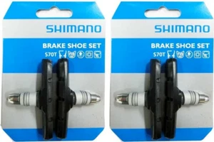 2x Shimano BR-M530 Genuine S70T V-Brake Pads - 70mm Long - MTB Hybrid BMX - Picture 1 of 2