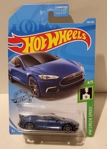 Tesla Model S Blue Hot Wheels NEW 2017 Factory Sealed 226/250 HW Green Speed - Picture 1 of 5