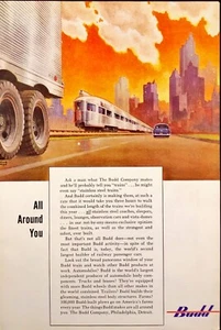 Pubblicità stampa d'epoca 1949 The Budd Company Philadelphia Detroit Train Bodies - Foto 1 di 6
