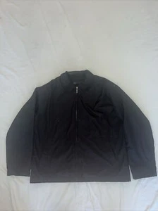 Geoffrey Bean Mens Black Bomber Zipper Jacket Size Large Distressed - Picture 1 of 11