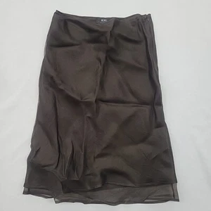 BCBG Max Azria Collection Skirt 100% Silk Brown Sheer Size 6 - Picture 1 of 16