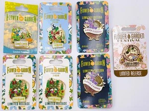 Disney Epcot Flower and Garden Festival 2016 Plus Pin Lot of 7 - LE Free Ship - Picture 1 of 16