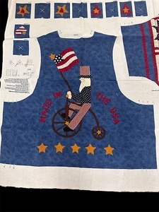 Vintage VIP Americana Cut &Sew Vest Panels Adult Size XS-XL - Picture 1 of 8