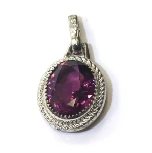 Dije colgante de piedras preciosas de amatista de astilla de ley 925 2,6 g - Imagen 1 de 9