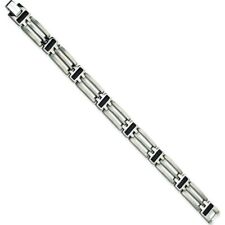 Titanium Enamel Mens Designer Link Bracelet 8.5"