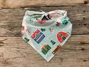Dog Bandana, North Pole Map Christmas Village, Traditional Tie, Personalized - Picture 1 of 8
