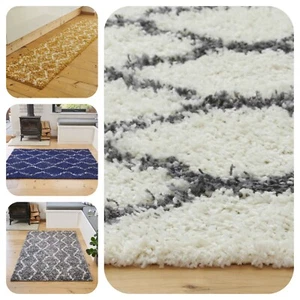 Shaggy Trellis Rugs for Bedroom Super Soft Cosy Long Pile Rugs Modern Decor NEW - Picture 1 of 17