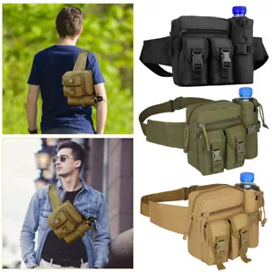Tactical Waist Bag Military Fanny Pack Men Utility Bag with Water Bottle Holder - Picture 1 of 20
