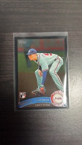 2011 Topps Freddie Freeman Walmart Black Border Parallel Rookie SP #145 In Mag
