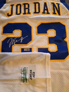 MICHAEL JORDAN CHICAGO BULLS SIGNED HIGH SCHOOL LANEY JERSEY HOLOGRAM VALIDATION - Picture 1 of 11