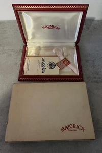 Collar Grande Vintage Presentación Joyería Caja Roja Solo Majorica Vacío - Imagen 1 de 7