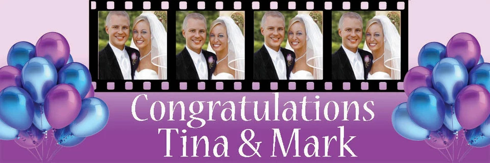 PÓSTER DE FELICITACIONES DE BODA FOTOS GRANDES CUALQUIER TEXTO CUALQUIER PERSONALIZACIÓN Foto 1 de 1