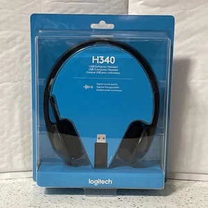 Logitech H340 Wired Headset, Stereo Headphones with Noise-Cancelling Microphone - Picture 1 of 8