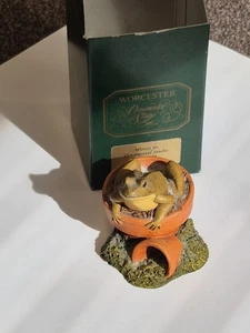 Worcester Ornamental Studio Frog In Flower Pot Boxed Excellent Condition - Picture 1 of 15