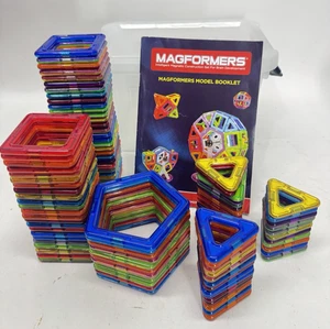 Azulejos magnéticos de construcción Magformers Rainbow de 107 piezas con folleto - Imagen 1 de 7