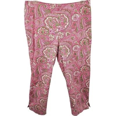 Pantalones capri Talbots vintage rosa verde cachemira puño elástico Foto 1 de 4