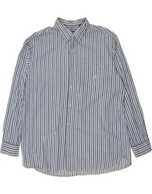 CHAPS Mens Shirt XL Blue Striped Cotton KP07 - Image 1 of 4