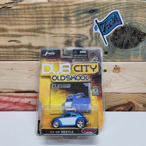 Jada Dub City OldSkool 1959 VW Beetle 1:64 Diecast Fresh Ride Candy Blue NOS  - Picture 1 of 8
