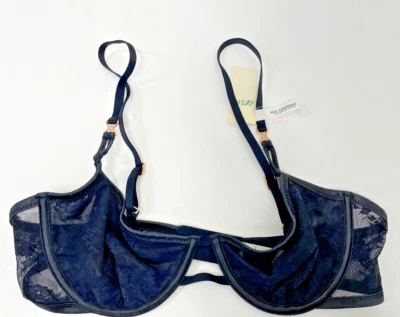 Sujetador Aerie para mujer S Real Power flor silvestre encaje sin forro negro verdadero transparente 2792-5037 Foto 1 de 3