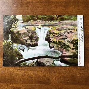 1908 Adirondack Mountains Postcard With Green Ben Franklin Stamp Wilmington Fall - Picture 1 of 2