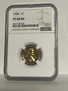 1958 Proof Lincoln Cent ~ NGC PF68RD ~ PF 68 RD ~ Red ~ - Picture 1 of 2