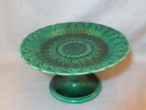 Antique Wedgwood Green Majolica Sunflower Pedestal Cakestand - Picture 1 of 7