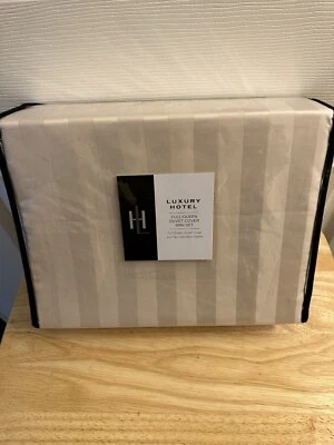 Conjunto completo de capa de edredom Dillards Luxury Hotel tartaruga pomba listra damasco/rainha 3 peças - Imagem 1 de 4