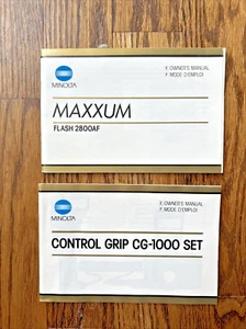 Minolta MAXXUM Manuals: 2800AF, Control Grip CG-1000, English + French EUC! - Picture 1 of 2