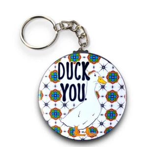 Pekin Duck You Waterfowl Llavero Hecho a Mano Retro Mascota Retrato Arte Regalo Accesorio - Imagen 1 de 15