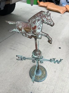 RARE Horse Weathervane Race Horse Copper Brass Base As Shown - Picture 1 of 3