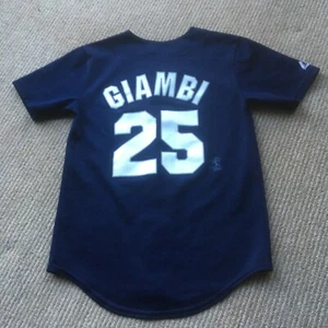 Majestic Yankees Giambi #25 Jersey Size Small Made in USA Rare Vintage - Picture 1 of 8