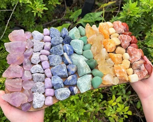 2 Stone Crystal Set: 1 Rough & 1 Tumbled Stone: You Choose the Type! SHIPS FREE! - Picture 1 of 63