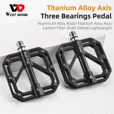 Bicycle Pedals Titanium Carbon Fiber Axle 3 Bearing Cycling Pedals Riding Pedals - image 1 of 4