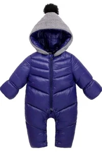 Baby Winter Snowsuit Zipped Hooded Soft Jumpsuit Romper One Piece (12-18 Months) - Picture 1 of 4
