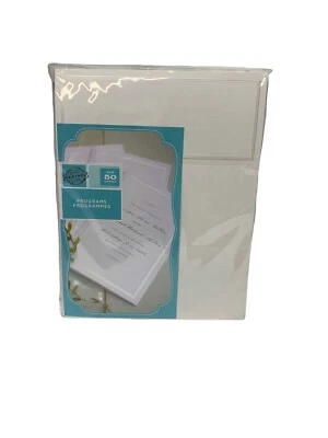 Programas de boda de papel triple plegable 50 unidades GARTNER STUDIOS blanco perla NUEVO Foto 1 de 2