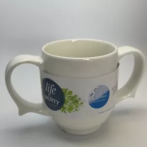 Dignity by WADE White Two Handled MUG - For Weak Grip and Tremors Brand New - Picture 1 of 5