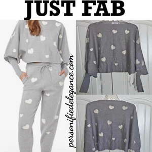 NUEVO Just Fab Gris Mangas Múltiples Blusa Corazón Suéter Talla XL Agotado $67.95 - Imagen 1 de 15