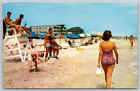 Postcard Lifeguards Gorgeous Woman At Beach Rehoboth Beach, De B13