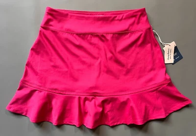 New! Tommy Bahama S Bright Pink Flounce Ruffle Hem Skort Skirt Golf Tennis UPF50 - Image 1 of 4